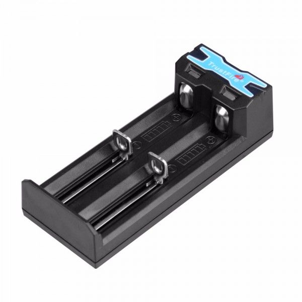TrustFire TR-016 Cargador de batería Micro USB, Cargador compacto de doble ranura con identificación inteligente y características de seguridad