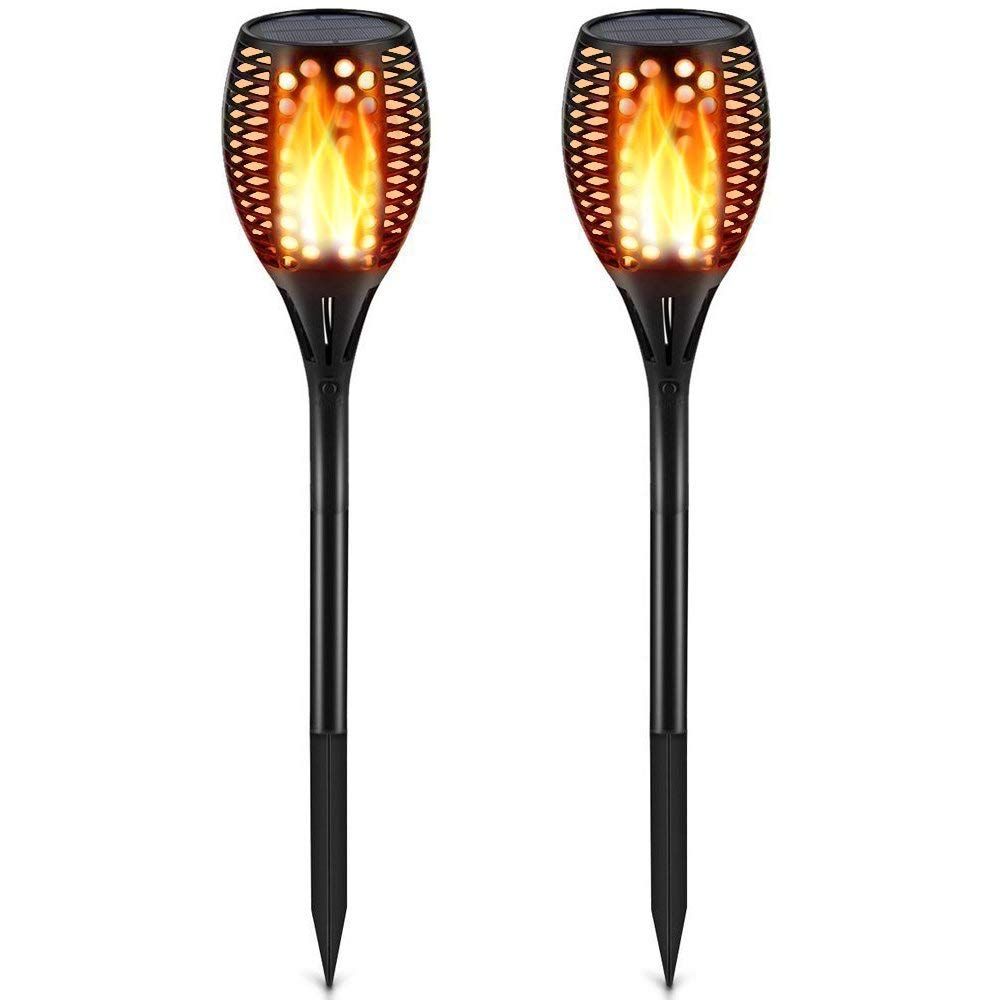 Luces solares mejoradas de llama parpadeante, impermeables, con encendido/apagado automático para patio, jardín, entrada, iluminación ecológica.