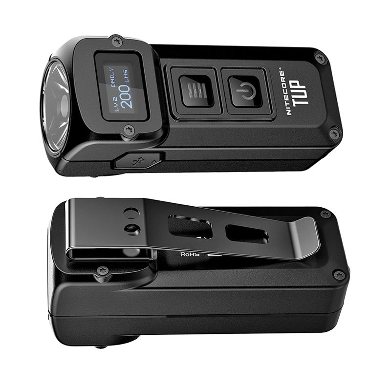 Linterna compacta Nitecore TUP 1000 lúmenes LED XP-L HD V6 recargable USB luz portátil senderismo OLED