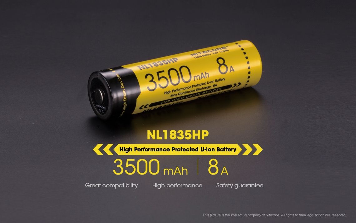 Nitecore NL1835HP 3500mAh Batería Recargable 18650 de Alto Rendimiento para Linternas y Gadgets Tecnológicos