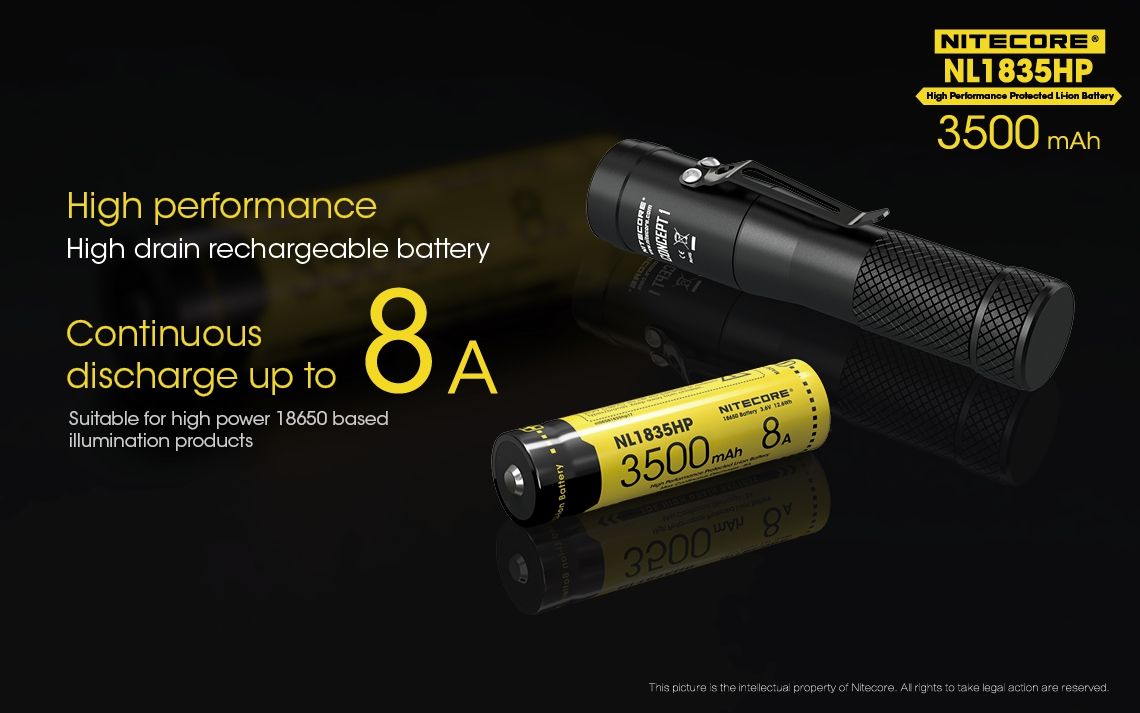 Nitecore NL1835HP 3500mAh Batería Recargable 18650 de Alto Rendimiento para Linternas y Gadgets Tecnológicos