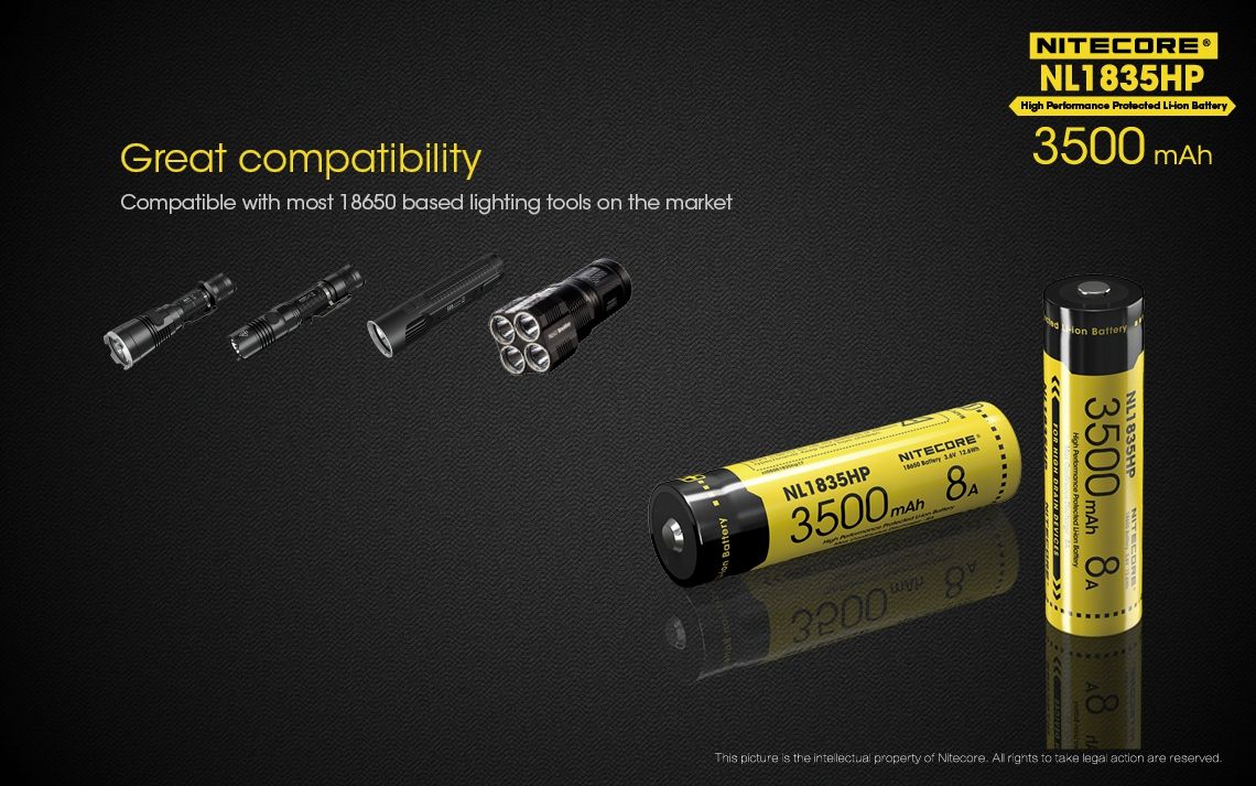 Nitecore NL1835HP 3500mAh Batería Recargable 18650 de Alto Rendimiento para Linternas y Gadgets Tecnológicos