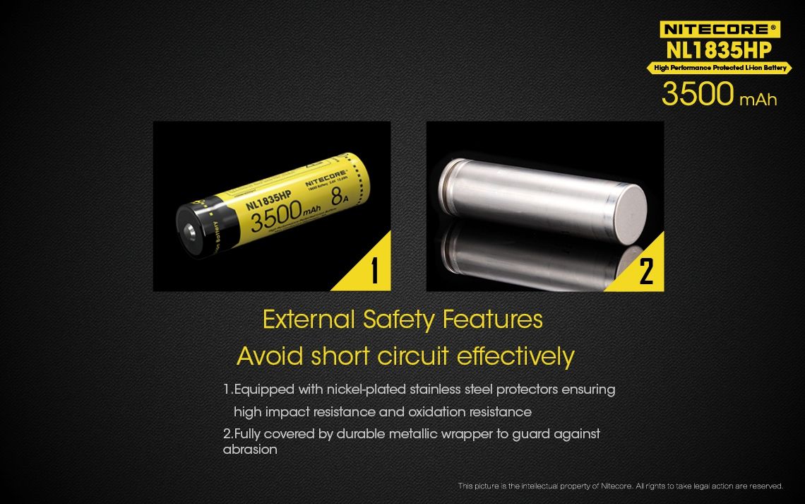Nitecore NL1835HP 3500mAh Batería Recargable 18650 de Alto Rendimiento para Linternas y Gadgets Tecnológicos