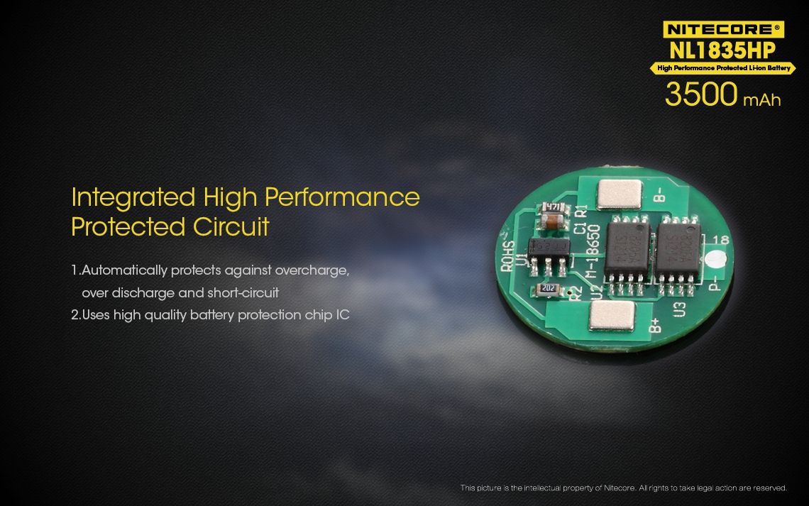 Nitecore NL1835HP 3500mAh Batería Recargable 18650 de Alto Rendimiento para Linternas y Gadgets Tecnológicos