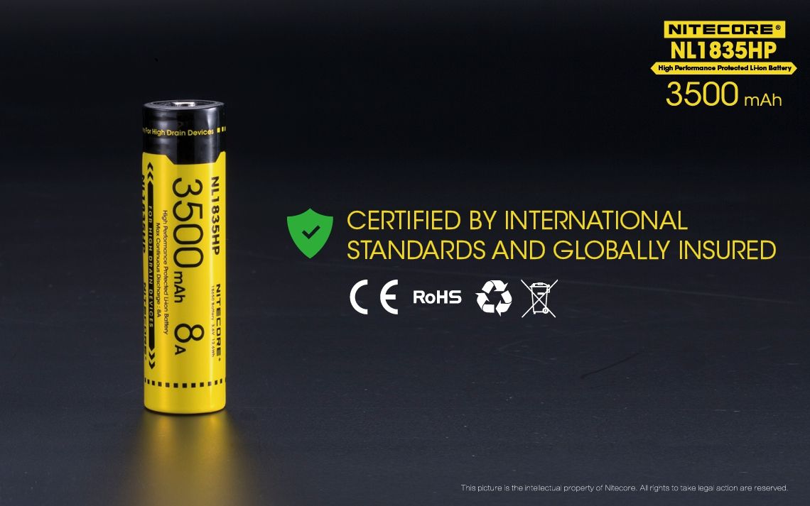 Nitecore NL1835HP 3500mAh Batería Recargable 18650 de Alto Rendimiento para Linternas y Gadgets Tecnológicos