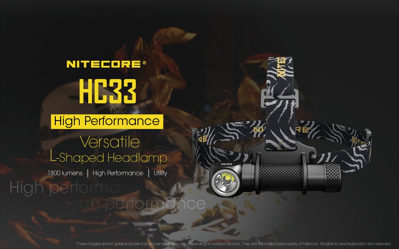 Nitecore HC33 Faro LED Ajustable 1800 lúmenes Iluminación Superior Recargable para Camping y Senderismo