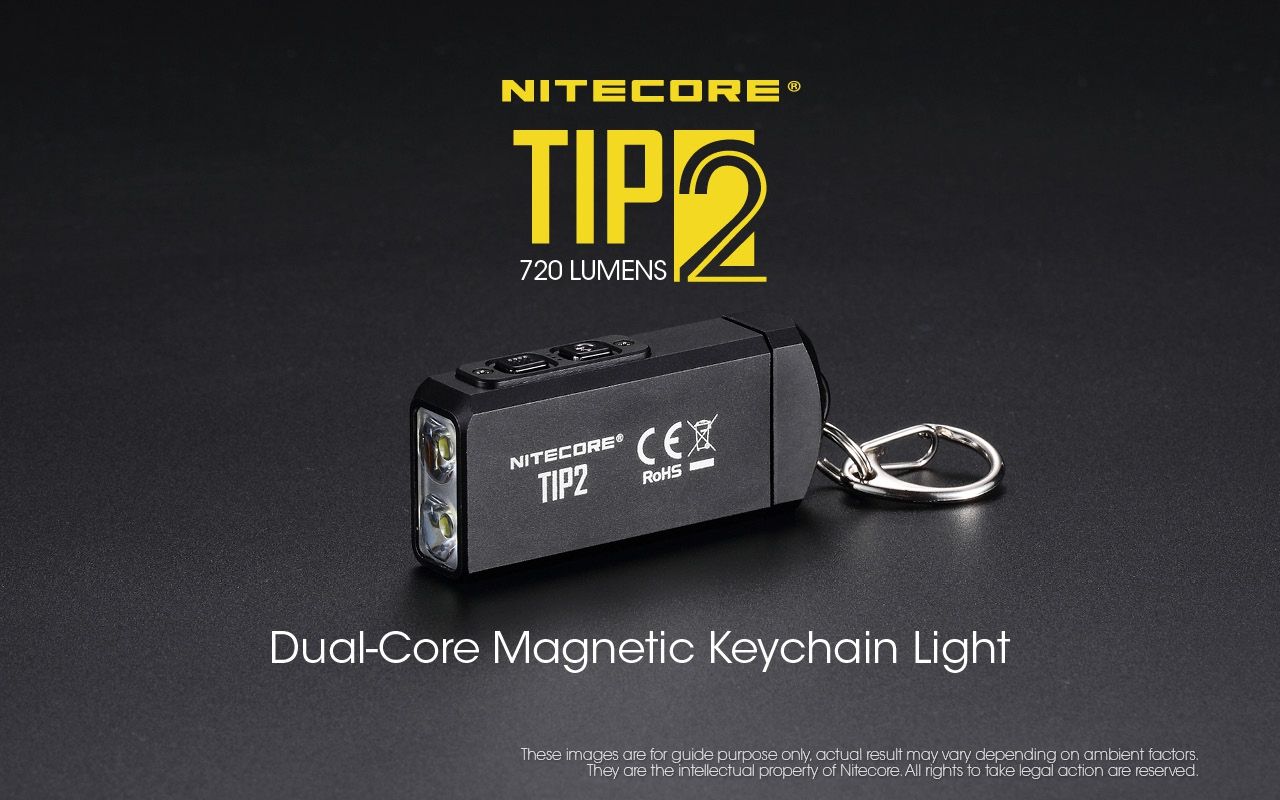Linterna de llavero NITECORE TIP2 LED 720 lúmenes diseño compacto recargable USB para uso diario y emergencias