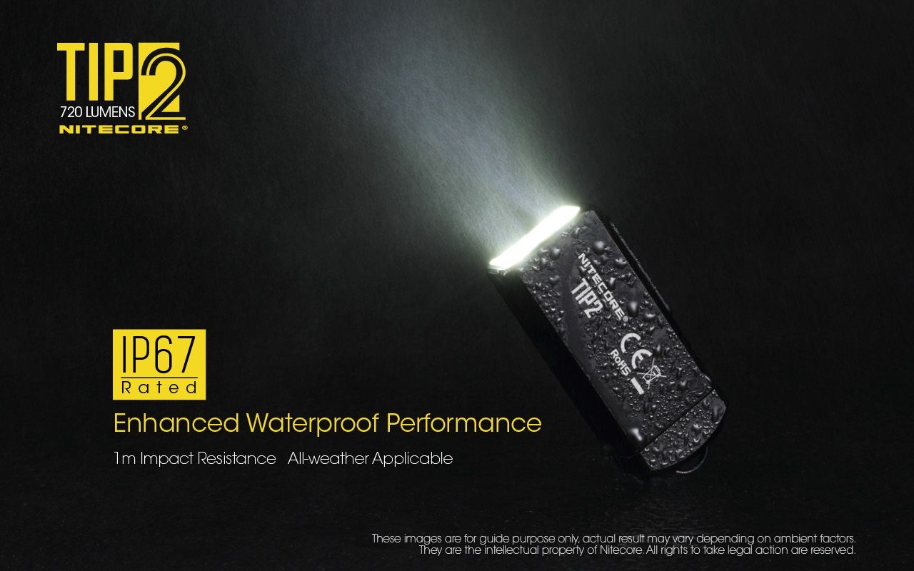 Linterna de llavero NITECORE TIP2 LED 720 lúmenes diseño compacto recargable USB para uso diario y emergencias