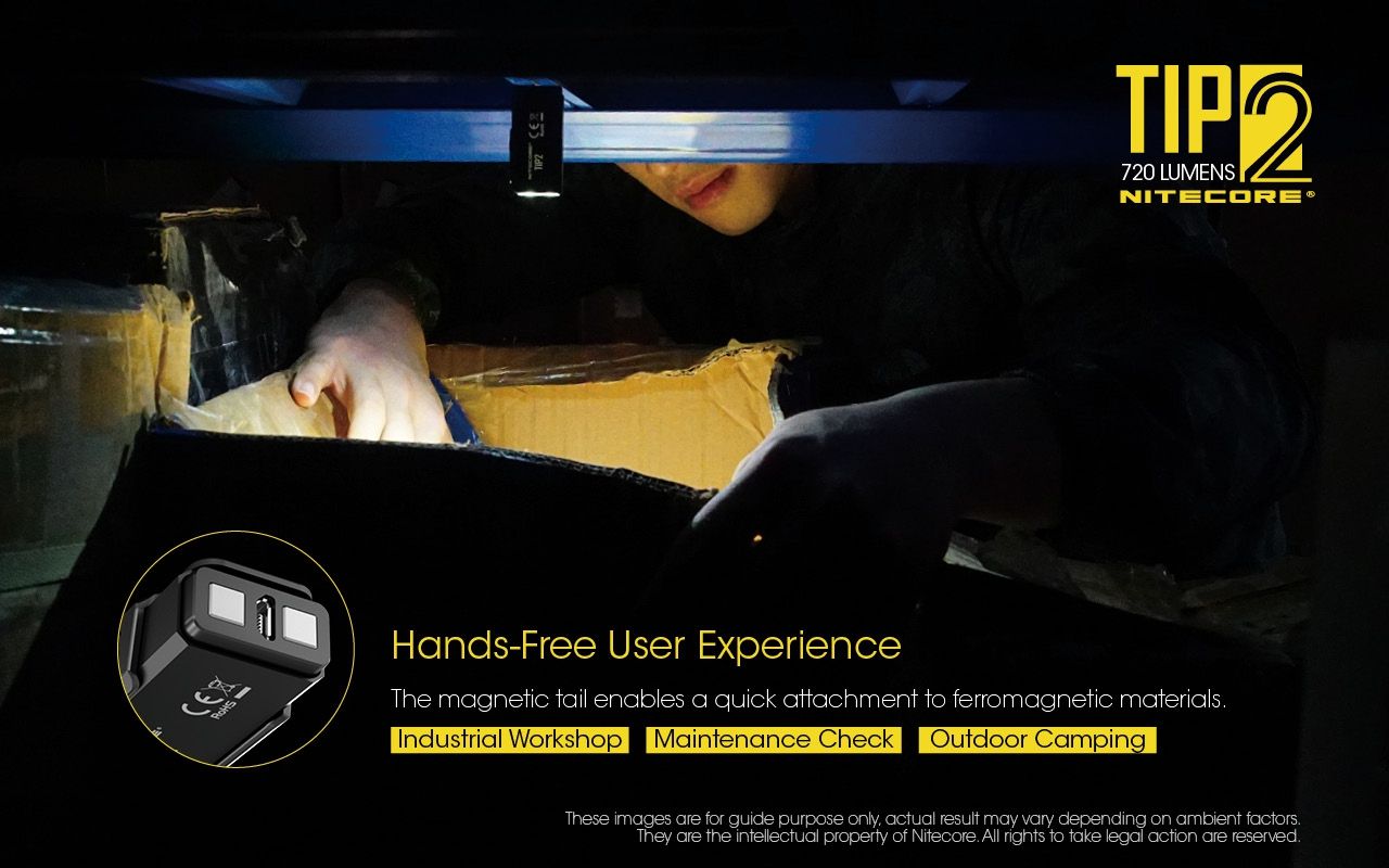 Linterna de llavero NITECORE TIP2 LED 720 lúmenes diseño compacto recargable USB para uso diario y emergencias