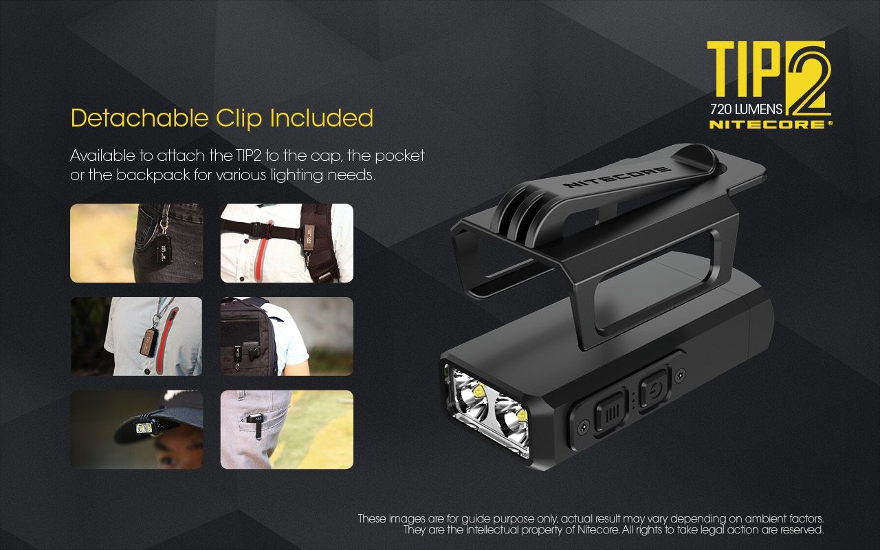 Linterna de llavero NITECORE TIP2 LED 720 lúmenes diseño compacto recargable USB para uso diario y emergencias