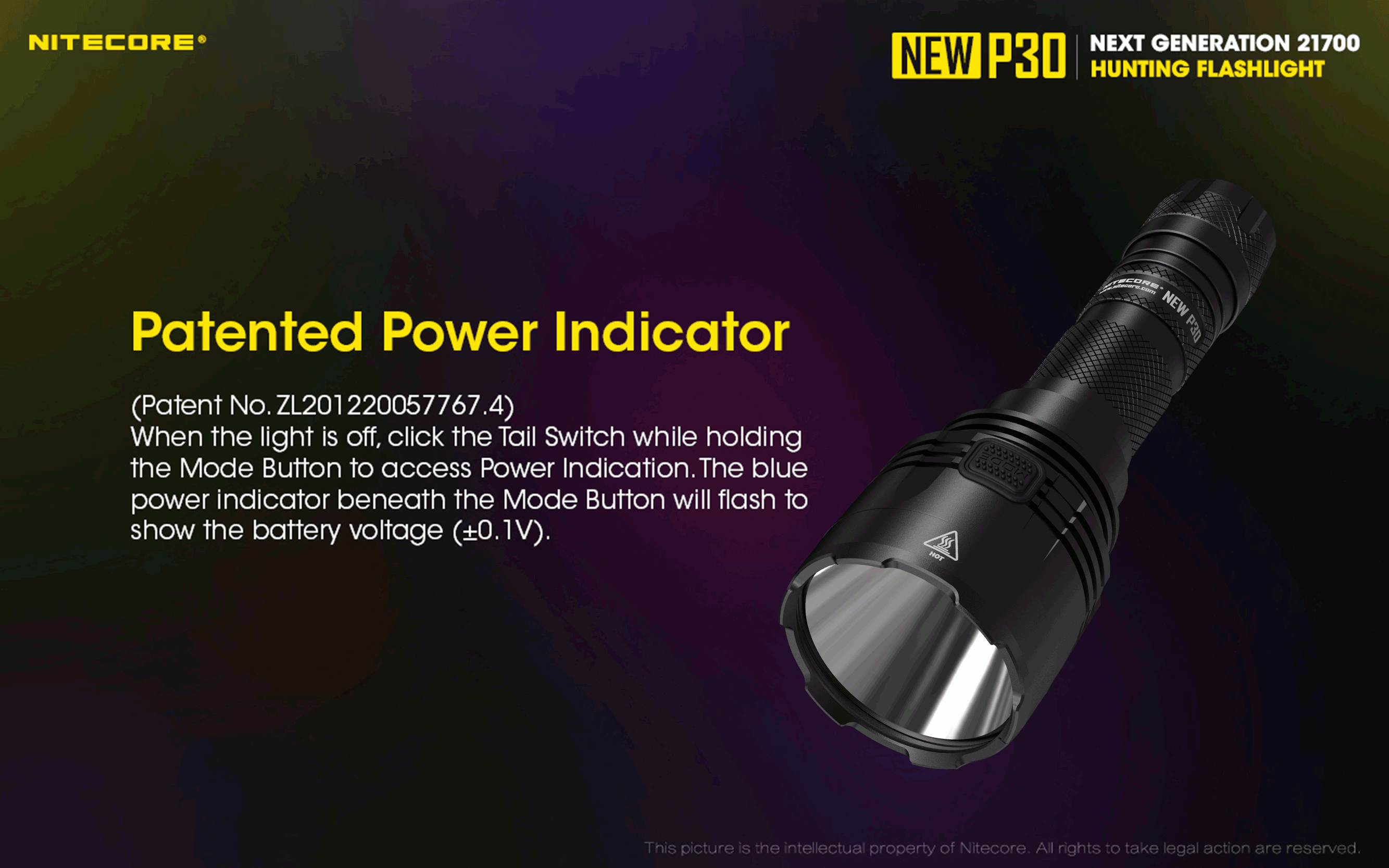 Linterna LED Nitecore P30 XP-L HI V3 1000 lúmenes haz 618 metros linterna de alto rendimiento búsqueda y rescate