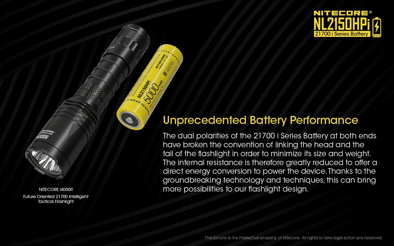 Batería NITECORE NL2150HPI 5000mAh 3.6V 21700 Alto Rendimiento para Dispositivos Electrónicos y Linternas