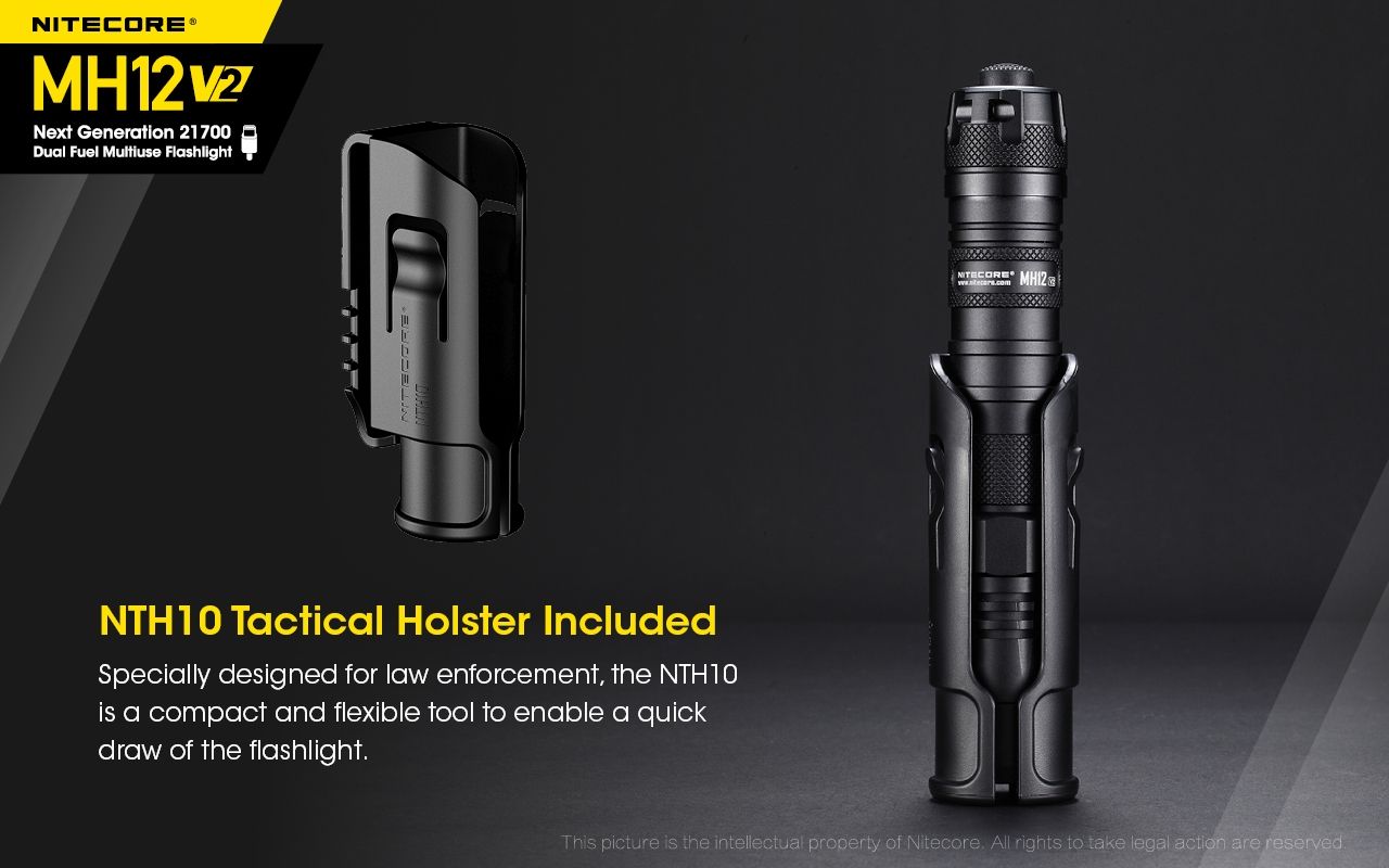 Nitecore MH12 V2 XP-L2 V6 Linterna LED 1200 Lúmenes Iluminación Portátil Brillante para Exteriores Iluminación Confiable