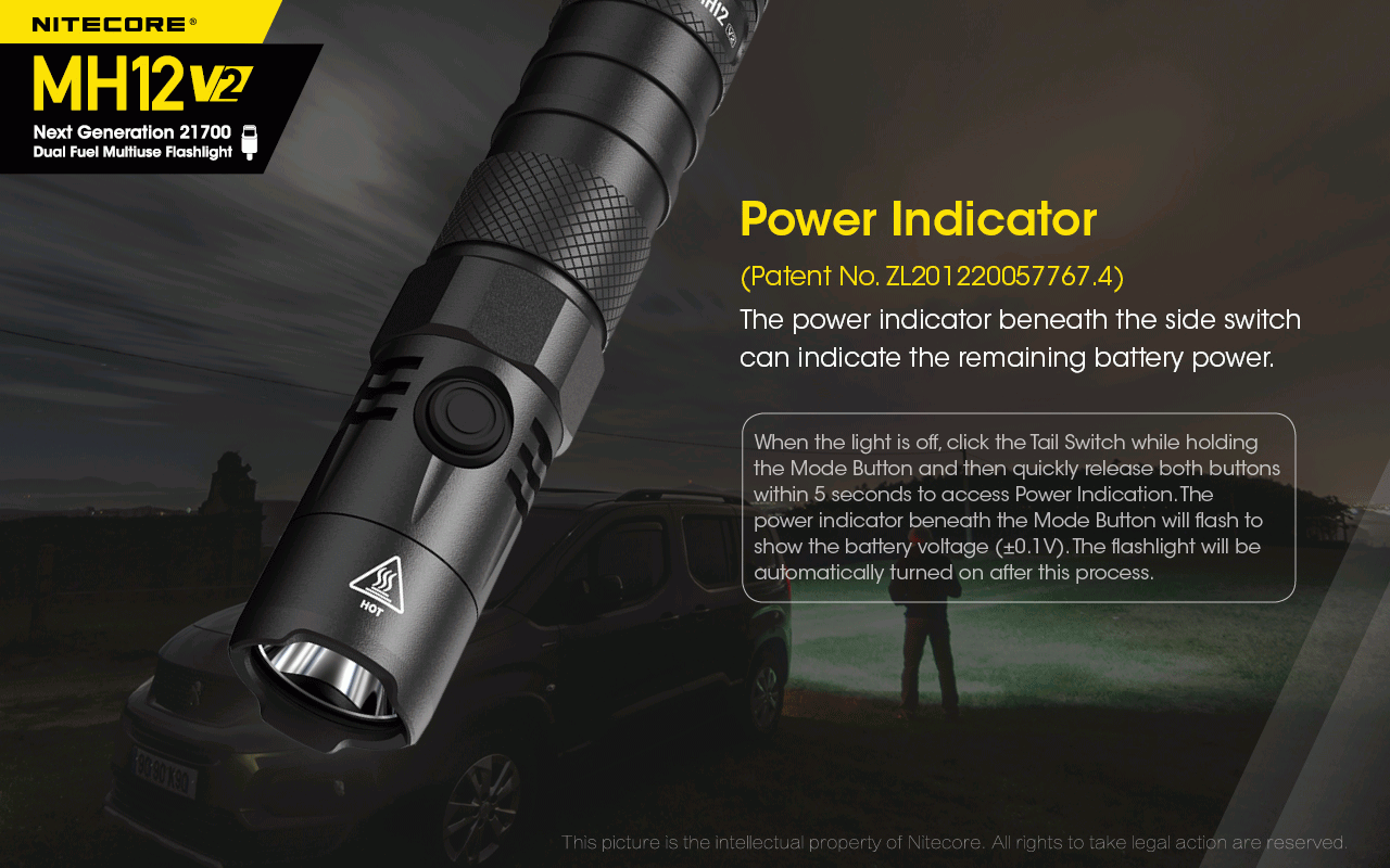 Nitecore MH12 V2 XP-L2 V6 Linterna LED 1200 Lúmenes Iluminación Portátil Brillante para Exteriores Iluminación Confiable
