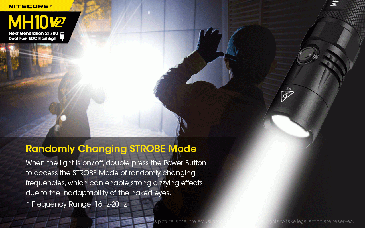 Linterna Nitecore MH10 V2 XP-L2 V6 1200 lúmenes LED carga USB-C diseño compacto materiales alta calidad