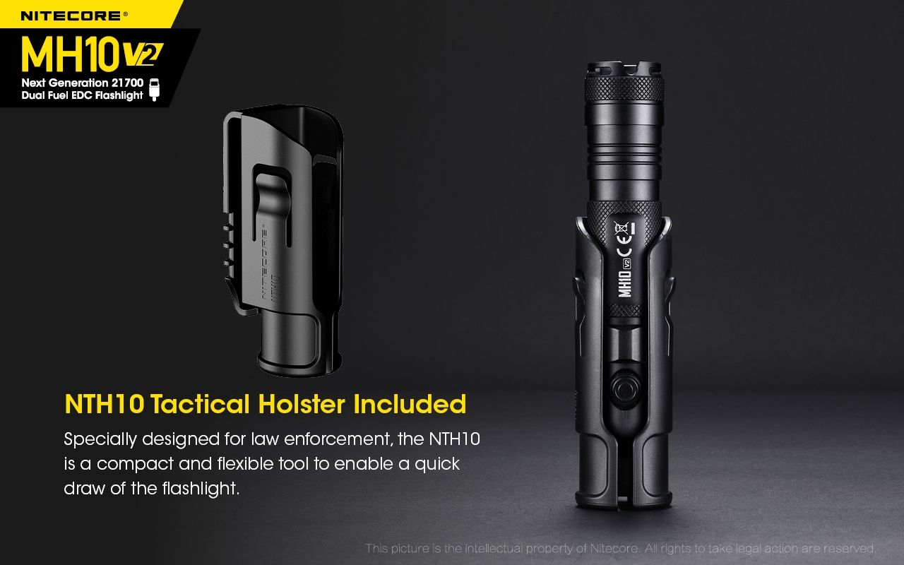 Linterna Nitecore MH10 V2 XP-L2 V6 1200 lúmenes LED carga USB-C diseño compacto materiales alta calidad