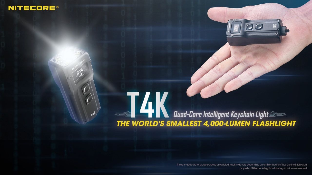 Nitecore T4K 4000 lúmenes Linterna portátil de llavero USB-C Equipo compacto para exteriores con LEDs XP-L2 V6