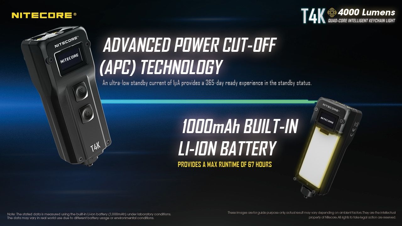 Nitecore T4K 4000 lúmenes Linterna portátil de llavero USB-C Equipo compacto para exteriores con LEDs XP-L2 V6