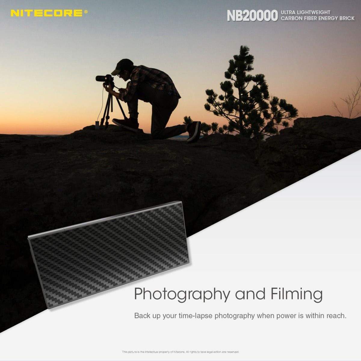 Nitecore NB20000 QC Puerto Dual Banco de Energía 20000mAh Ligero Carga Rápida USB USB-C Cargador para Smartphone