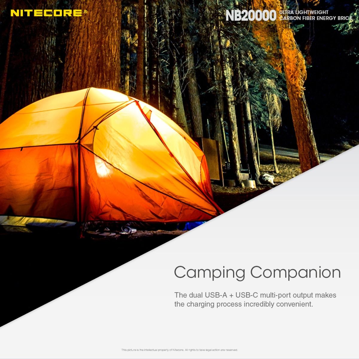 Nitecore NB20000 QC Puerto Dual Banco de Energía 20000mAh Ligero Carga Rápida USB USB-C Cargador para Smartphone