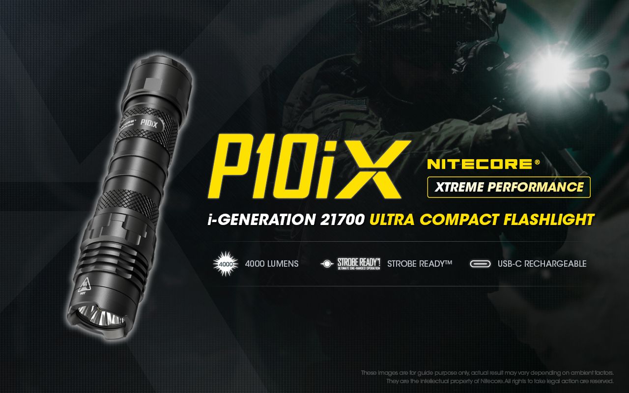 Nitecore P10iX 4000 lúmenes, linterna táctica potente, 4 x LED XP-L2 V6, haz de 158 m, larga autonomía y durabilidad