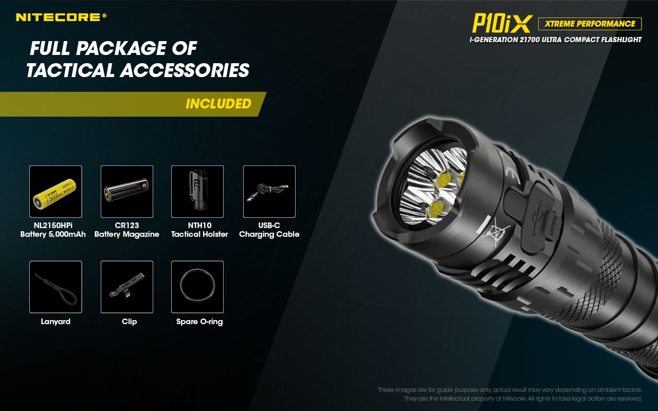 Nitecore P10iX 4000 lúmenes, linterna táctica potente, 4 x LED XP-L2 V6, haz de 158 m, larga autonomía y durabilidad
