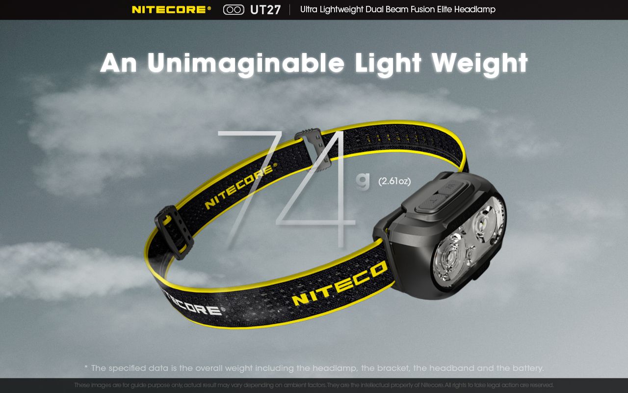 Nitecore UT27 Linterna frontal LED 520 lúmenes 2 x XP-G3 S3 Tech Diseño robusto Modos versátiles para aventuras nocturnas