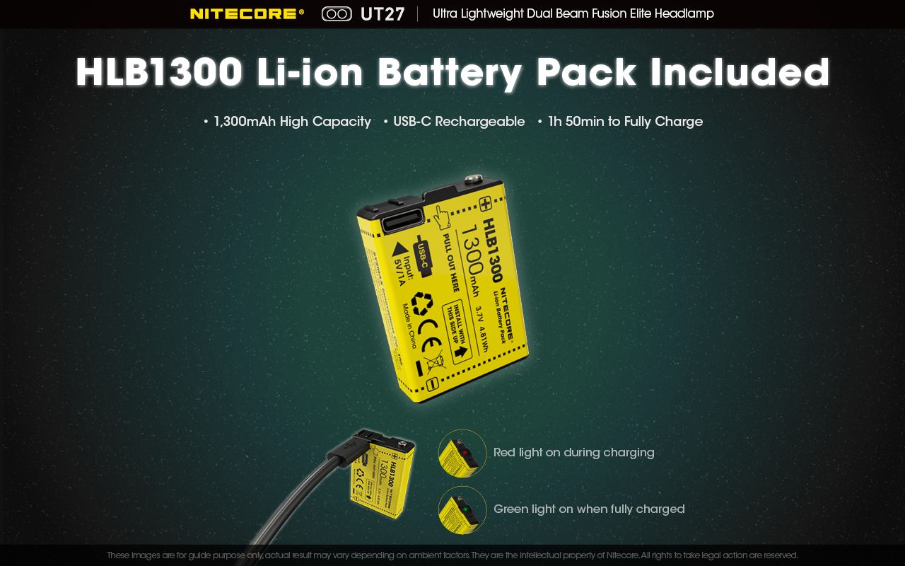 Nitecore UT27 Linterna frontal LED 520 lúmenes 2 x XP-G3 S3 Tech Diseño robusto Modos versátiles para aventuras nocturnas