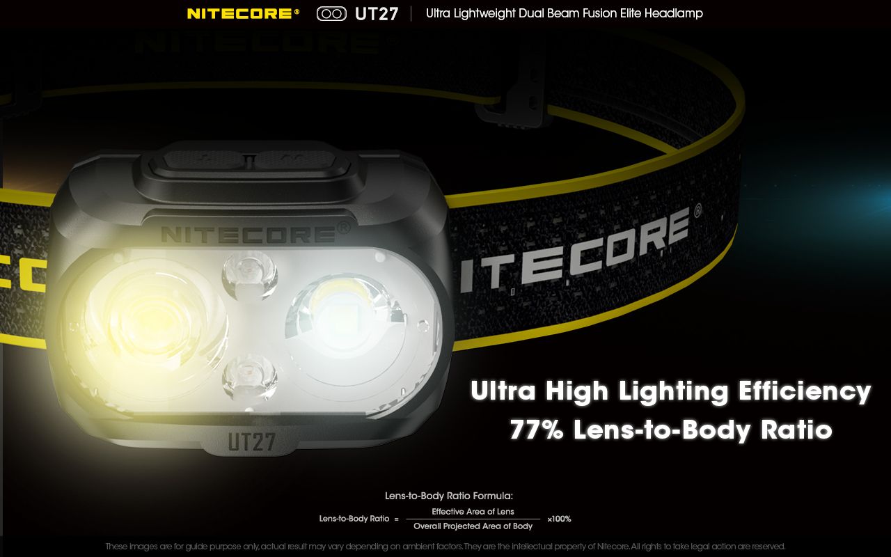 Nitecore UT27 Linterna frontal LED 520 lúmenes 2 x XP-G3 S3 Tech Diseño robusto Modos versátiles para aventuras nocturnas