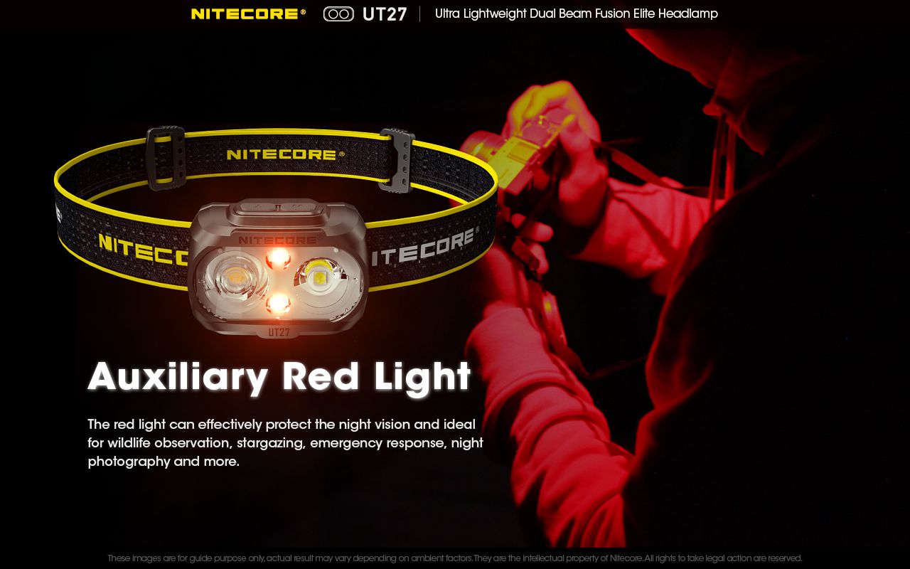 Nitecore UT27 Linterna frontal LED 520 lúmenes 2 x XP-G3 S3 Tech Diseño robusto Modos versátiles para aventuras nocturnas