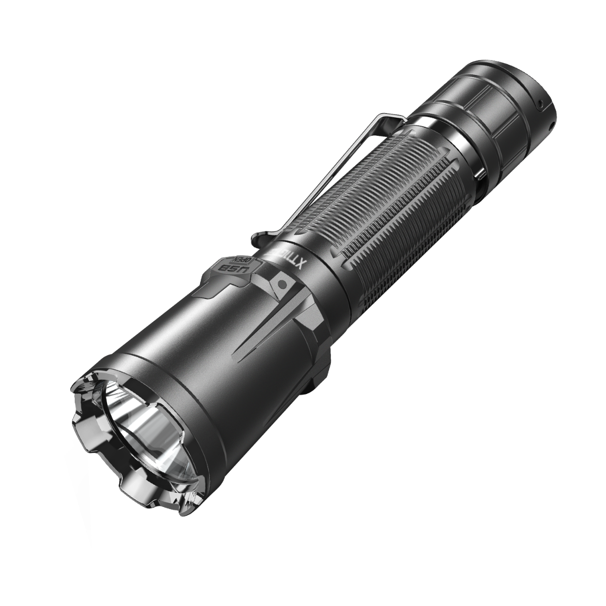 Klarus XT11GT PRO V2.0 Linterna recargable USB-C de 3300 lúmenes, luz táctica para uso en exteriores y emergencias.