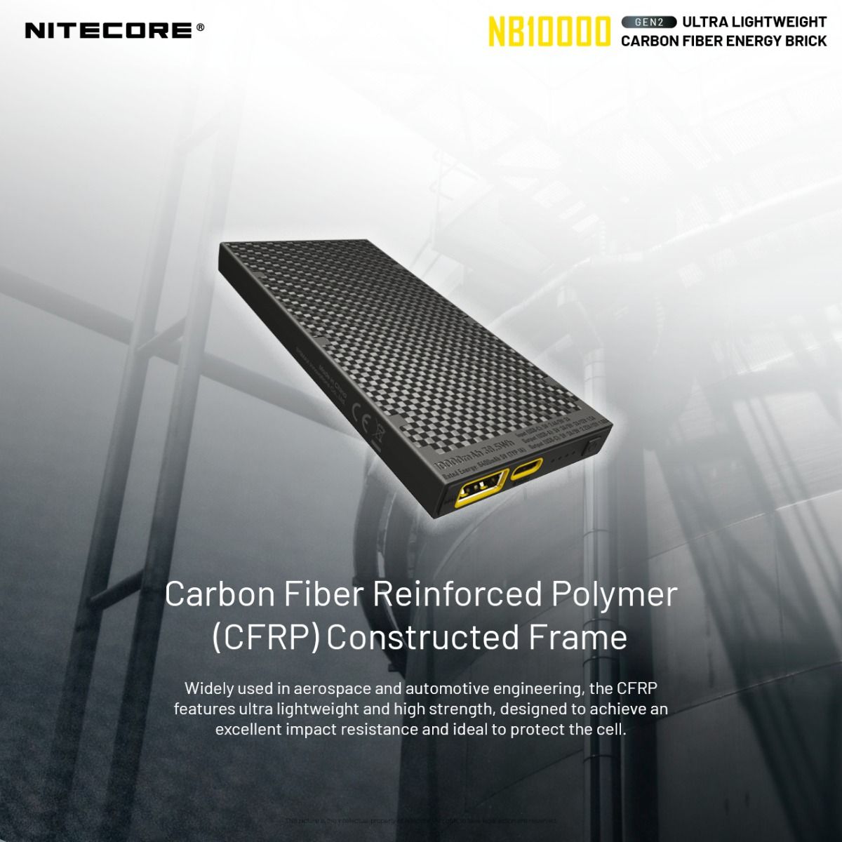 Nitecore NB10000 Gen II Ultra-slim 10000mAh Power Bank con QC Quick-Charge Cargador de Viaje Ligero