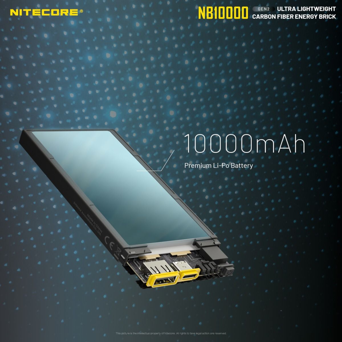 Nitecore NB10000 Gen II Ultra-slim 10000mAh Power Bank con QC Quick-Charge Cargador de Viaje Ligero