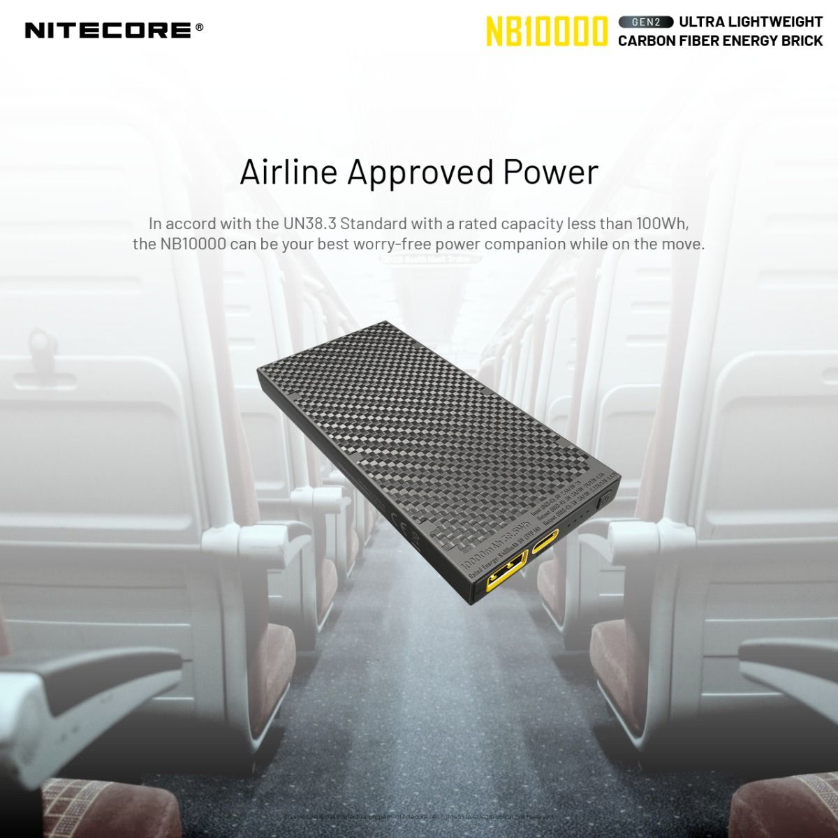 Nitecore NB10000 Gen II Ultra-slim 10000mAh Power Bank con QC Quick-Charge Cargador de Viaje Ligero