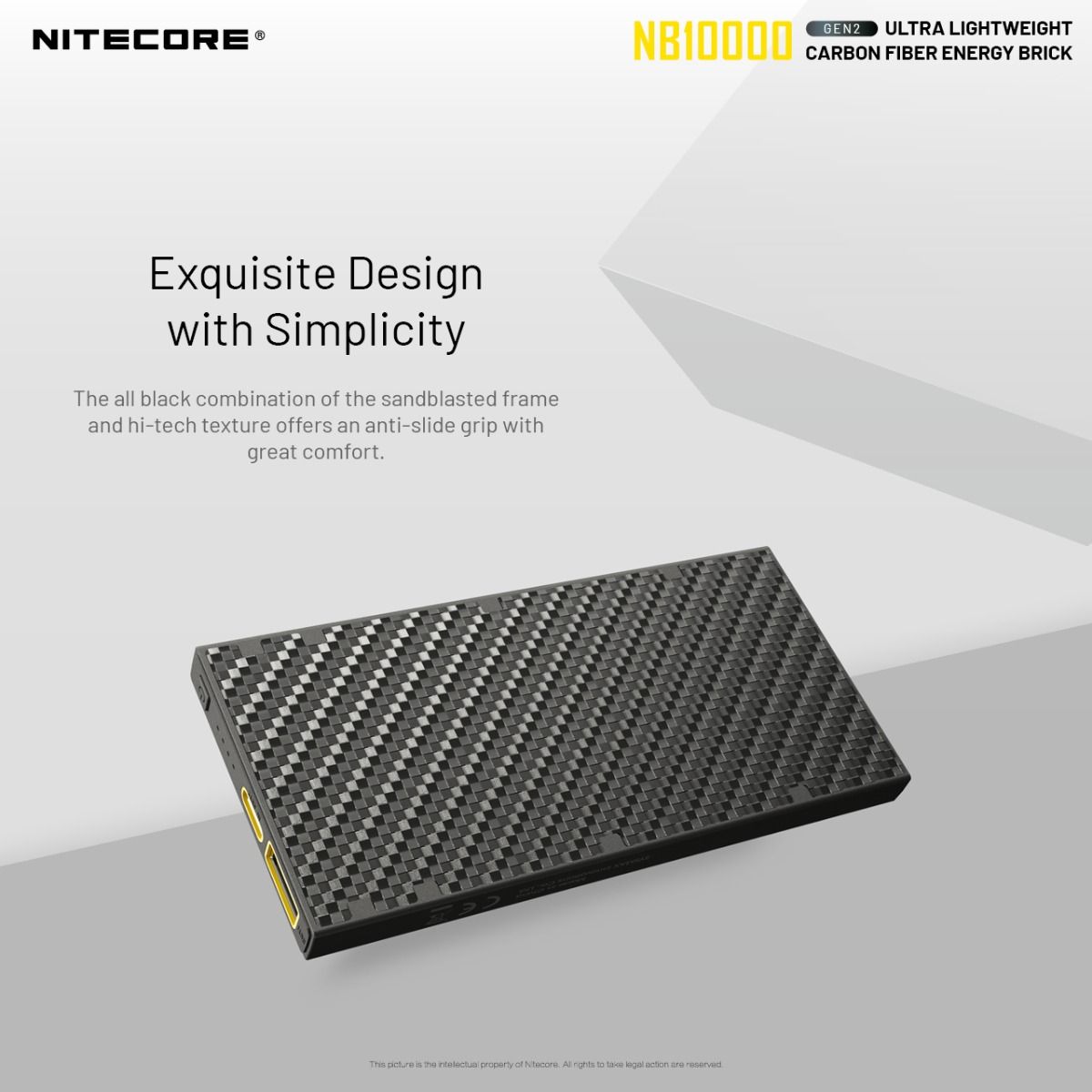 Nitecore NB10000 Gen II Ultra-slim 10000mAh Power Bank con QC Quick-Charge Cargador de Viaje Ligero