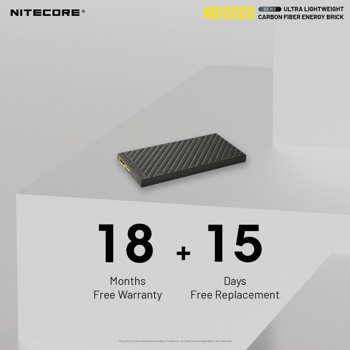 Nitecore NB10000 Gen II Ultra-slim 10000mAh Power Bank con QC Quick-Charge Cargador de Viaje Ligero
