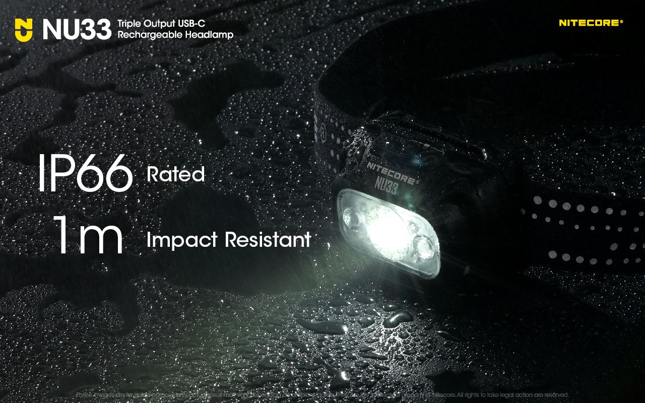 Linterna frontal Nitecore NU33 USB-C recargable 700LM LED alto CRI impermeable ligera y duradera para exteriores