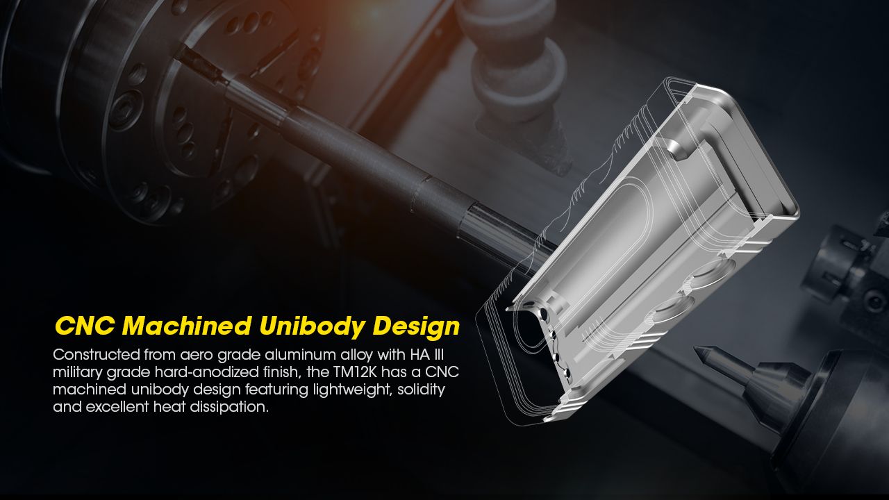 Linterna táctica NITECORE TM12K 12000 lúmenes recargable por USB-C LED de alto brillo para aventuras al aire libre
