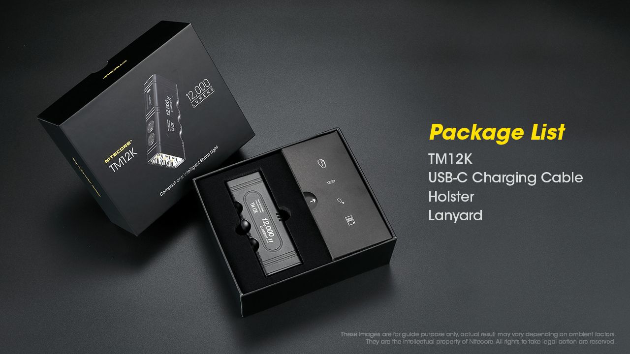 Linterna táctica NITECORE TM12K 12000 lúmenes recargable por USB-C LED de alto brillo para aventuras al aire libre