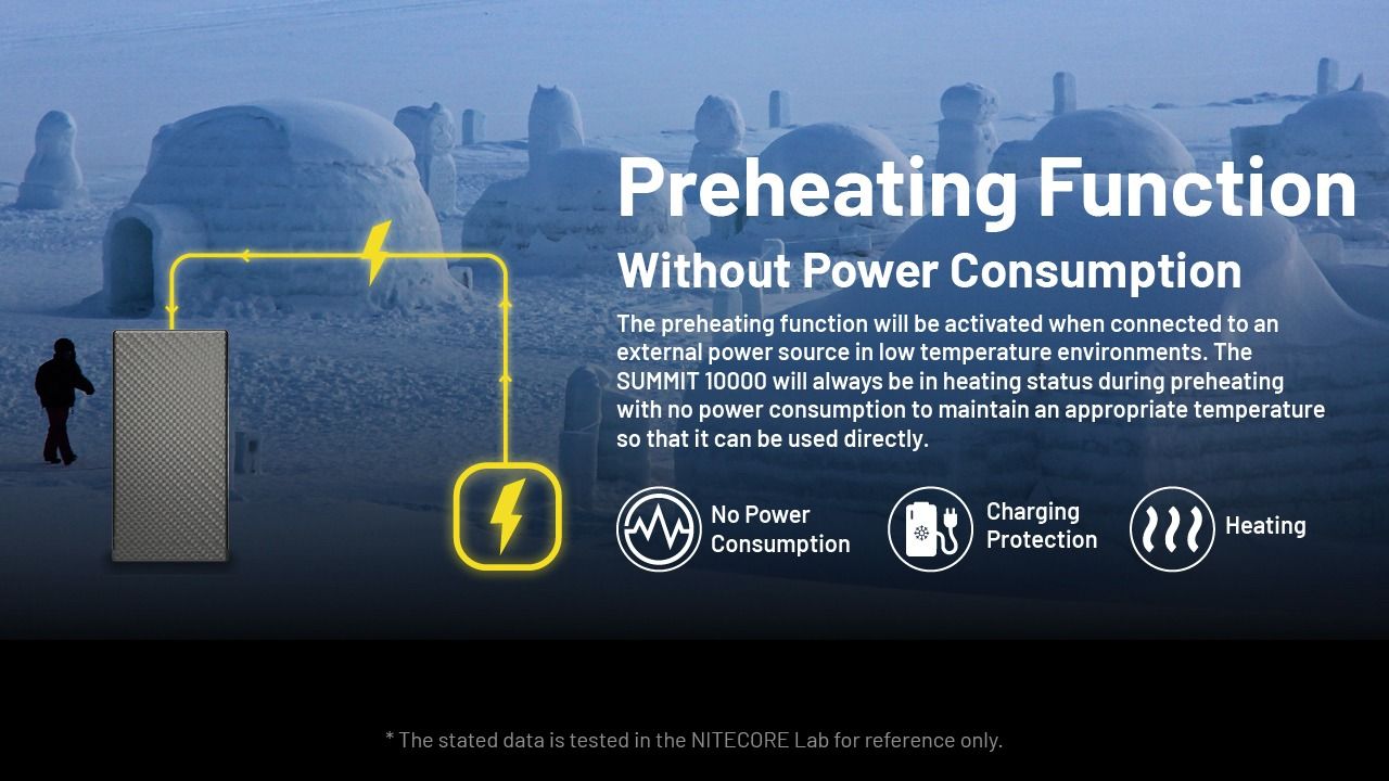 Nitecore Summit 10000 Power Bank -40°C, Batería Externa Carga Rápida, Ligera y Compacta para Senderismo/Camping