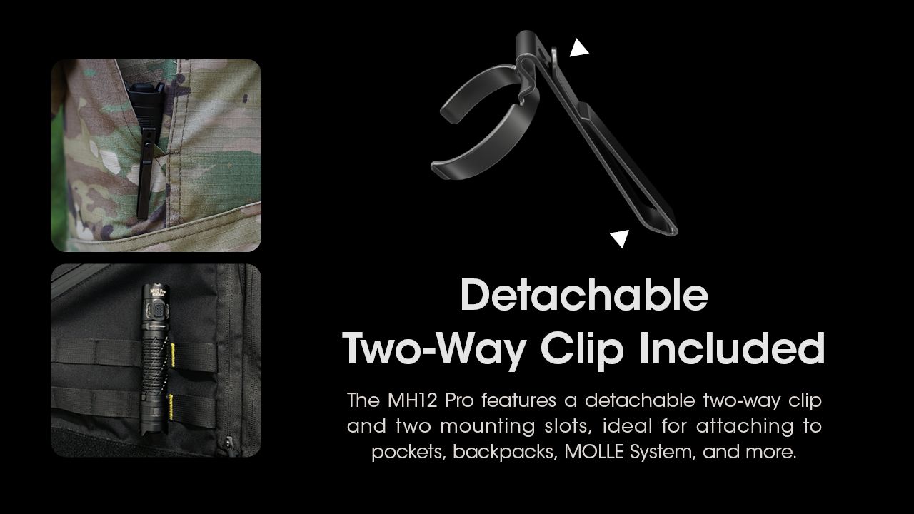 Linterna recargable Nitecore MH12 Pro 3300 lúmenes USB-C alta luminosidad para aventuras al aire libre