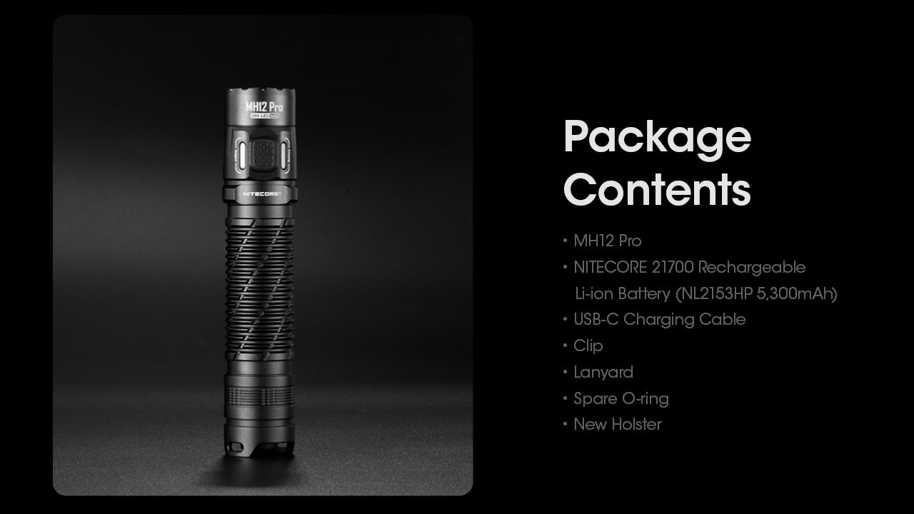 Linterna recargable Nitecore MH12 Pro 3300 lúmenes USB-C alta luminosidad para aventuras al aire libre