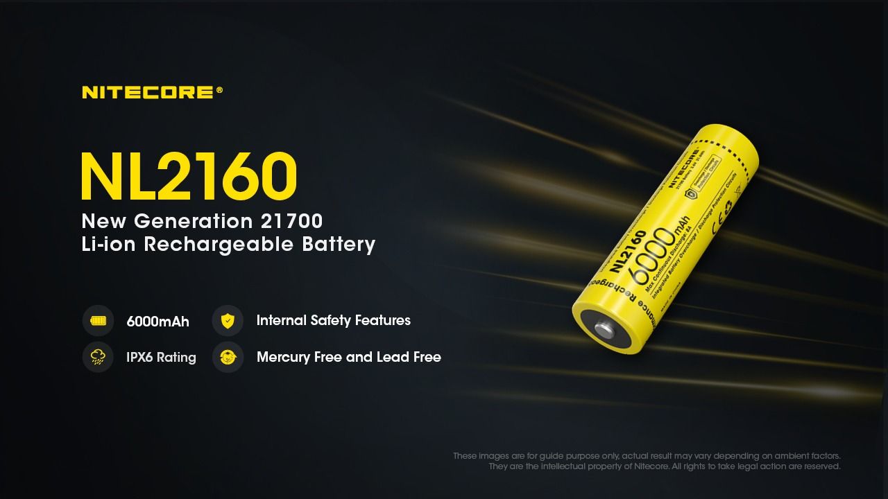 Batería recargable NITECORE NL2160 6000mAh 3.6V alta descarga eficiencia ideal linternas alta potencia