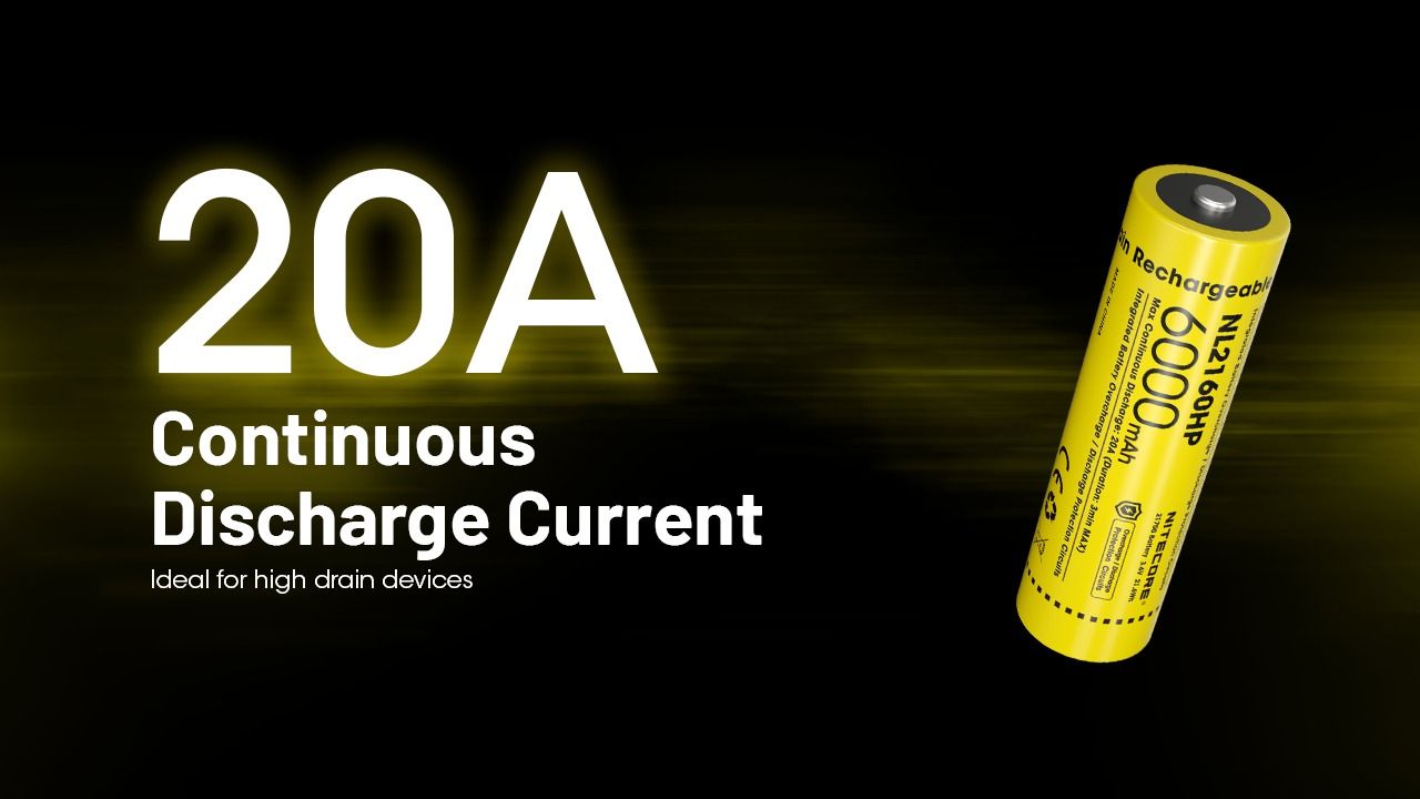Batería Recargable Nitecore NL2160HP 6000mAh USB-C Alta Capacidad para Fotografía y Acampada Portátil Durable