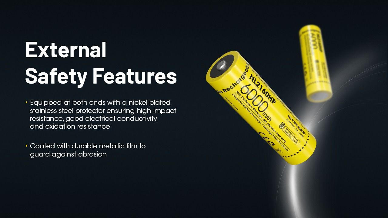 Batería Recargable Nitecore NL2160HP 6000mAh USB-C Alta Capacidad para Fotografía y Acampada Portátil Durable