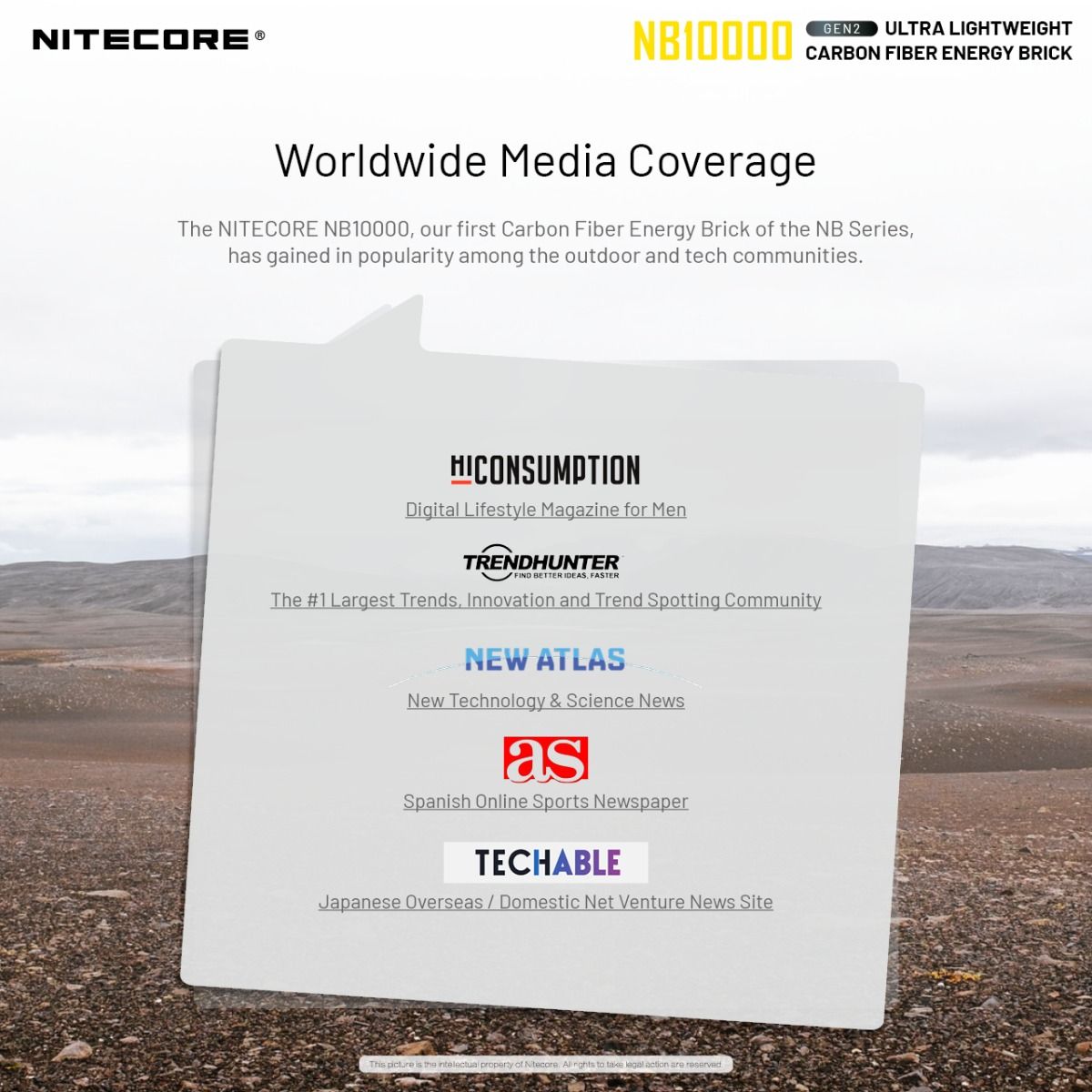 Nitecore NB10000 Gen II Ultra-slim 10000mAh Power Bank con QC Quick-Charge Cargador de Viaje Ligero
