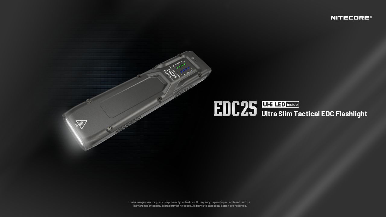 Linterna Nitecore EDC25 Compacta de 3000 lúmenes con USB-C, linterna EDC versátil de alto lumen para exteriores.