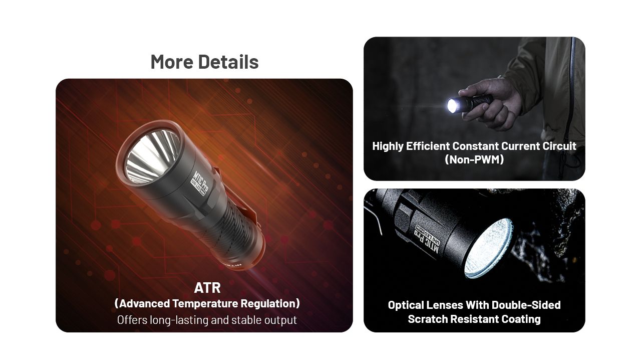Nitecore MT1C Pro Linterna EDC 1000 Lúmenes Compacta y Duradera Linterna de Senderismo y Emergencia Haz de 360 m