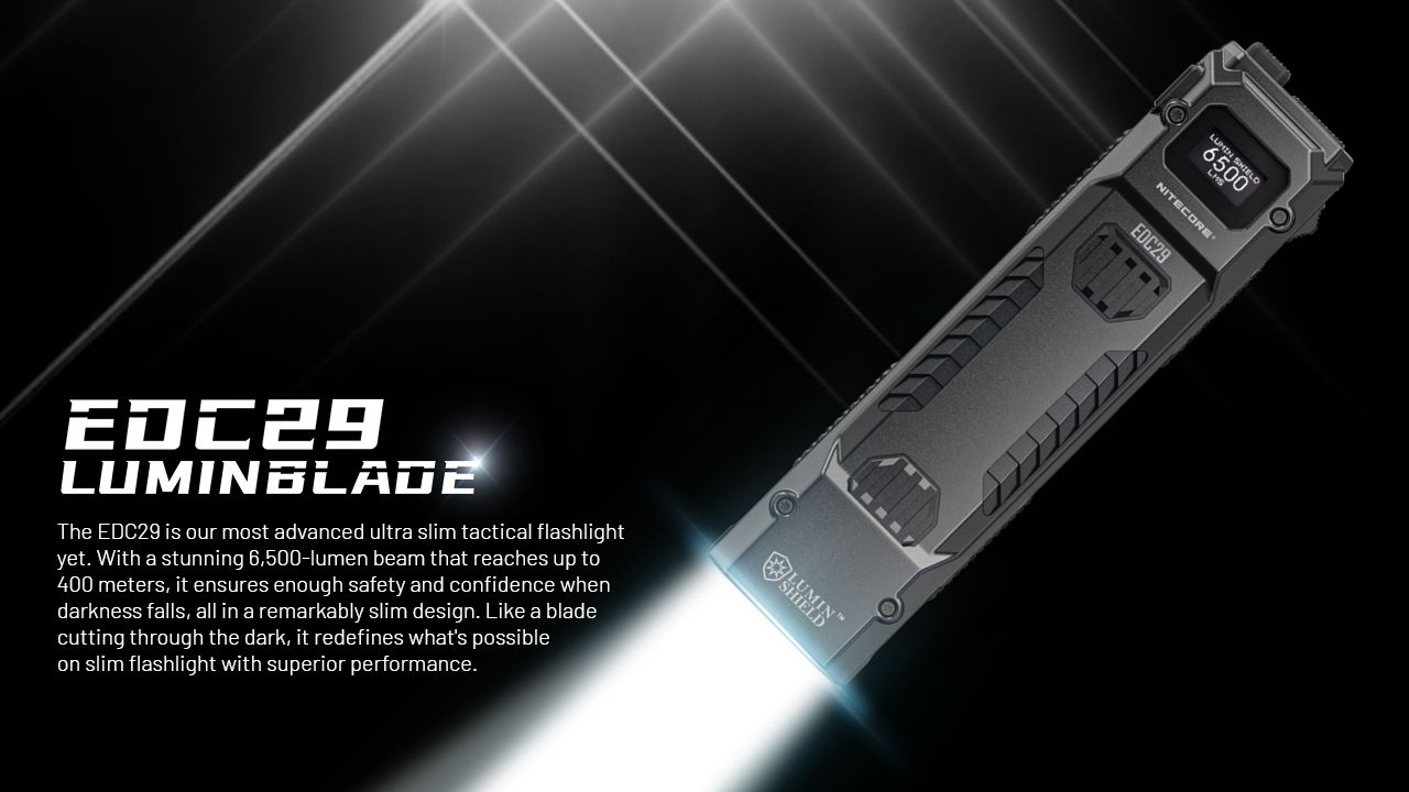 Linterna recargable USB-C NITECORE EDC29 6500 lúmenes LEDs UHi 20 MAX alta luminosidad para aventuras y urbano