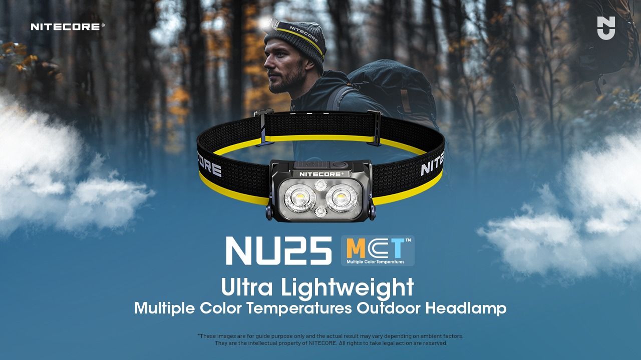 NITECORE NU25 MCT linterna frontal LED recargable 400 lúmenes con carga USB-C diseño compacto para aventureros